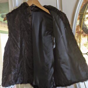 Vintage Dark Chocolate Mink Vest - Real Fur